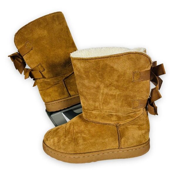 Unbranded Suede with Fur Lining Winter Boots Brown Women's 6 - Picture 1 of 12